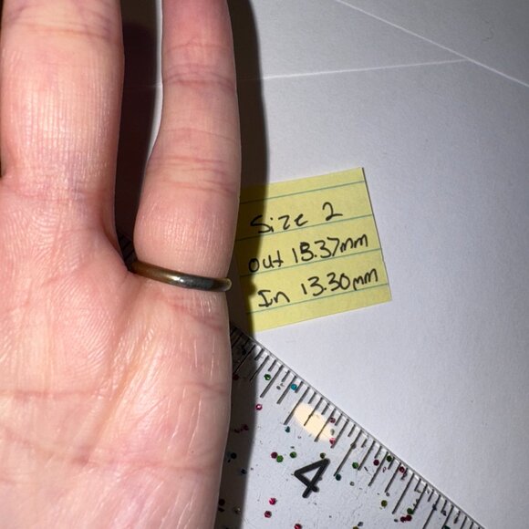 2.1mm Gold Filled Plain Band Ring, Size 2 - Picture 4 of 10